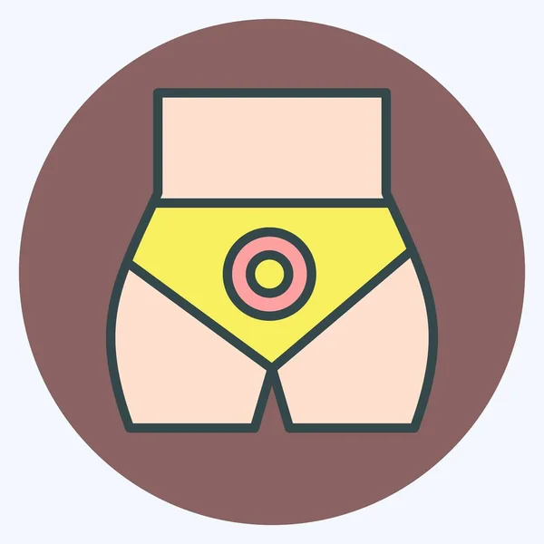 Icon Butt Pain Related Body Ache Symbol Color Mate Style — 스톡 벡터