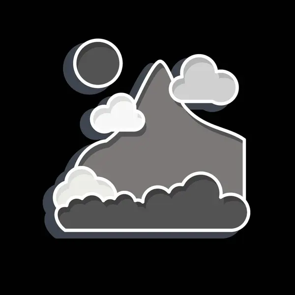 艾康山和阿拉斯加的象征有关 光滑的风格 简单的设计可以编辑 简单的例子 — 图库矢量图片