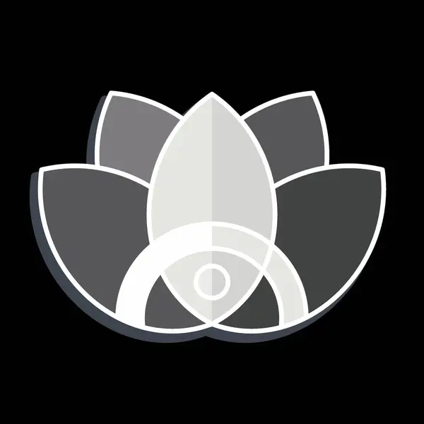 Icône Fleur Lié Symbole Des Peuples Autochtones Style Brillant Conception — Image vectorielle