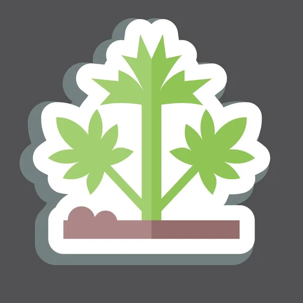 Sticker Hennep Gerelateerd Aan Cannabis Symbool Eenvoudig Ontwerp Bewerkbaar Eenvoudige — Stockvector