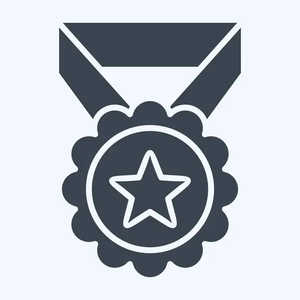 Icon Medal Zusammenhang Mit Award Symbol Glyphen Stil Einfaches Design — Stockvektor