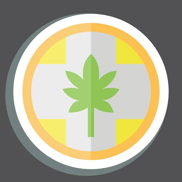 Etiqueta Adesiva Cannabis Products Relacionado Com Símbolo Cannabis Design Simples — Vetor de Stock