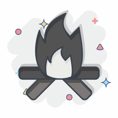 Simge Ateşi. Amerikan Yerli Sembolü ile ilgili. Çizgi roman. Basit dizayn edilebilir. Basit resimleme