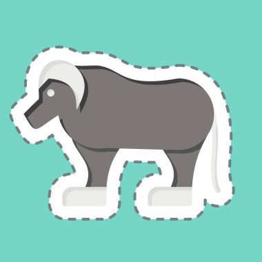 Etiket çizgisi Qiviut 'u kesti. Alaska sembolüyle ilgili. Basit dizayn edilebilir. Basit resimleme