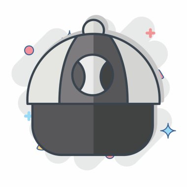 Beyzbol şapkası. Beyzbol sembolüyle ilgili. Çizgi roman. Basit dizayn edilebilir. Basit resimleme