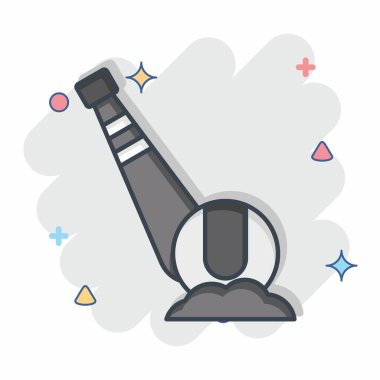 Beyzbol ikonu. Beyzbol sembolüyle ilgili. Çizgi roman. Basit dizayn edilebilir. Basit resimleme