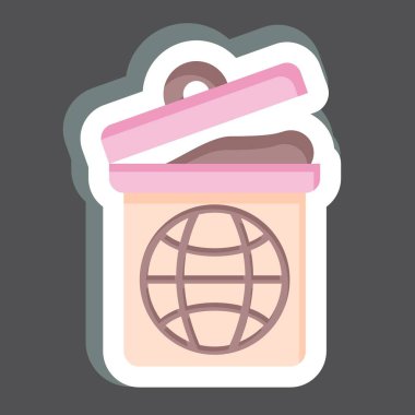 Çıkartma Kirliliği. İklim Değişikliği sembolüyle ilgili. Basit dizayn edilebilir. Basit resimleme