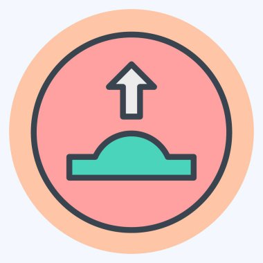 Simge Kamburu. Yol İşareti sembolüyle ilgili. renk arkadaşı stili. Basit dizayn edilebilir. Basit resimleme