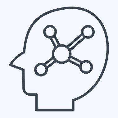 Simge Zihin Haritalama. İş Analizi sembolüyle ilgili. satır biçimi basit tasarım düzenlenebilir. Basit resimleme