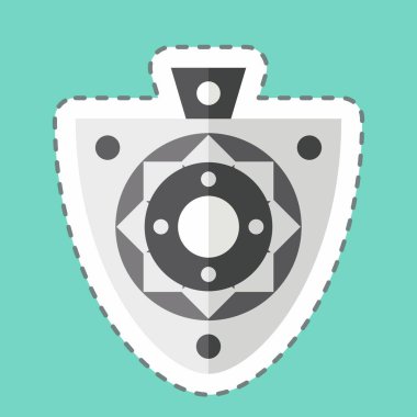 Çıkartma çizgisi Pendant 'ı kesti. Yerli halk sembolüyle ilgili. Basit dizayn edilebilir. Basit resimleme