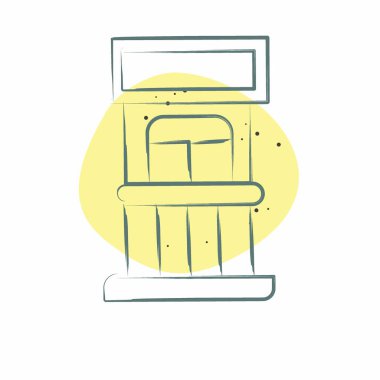 Simge Bilet Ofisi. Lunapark sembolüyle ilgili. Renkli Leke Biçimi. Basit dizayn edilebilir. Basit resimleme