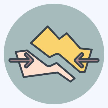 Simge Plakası Tektoniği. İklim Değişikliği sembolüyle ilgili. renk arkadaşı stili. Basit dizayn edilebilir. Basit resimleme