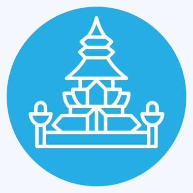 Simge Kralı Norodom Stupa. Kamboçya sembolüyle ilgili. Mavi gözlü. Basit dizayn edilebilir. Basit resimleme