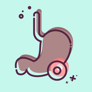 İkon Mide. Vücut Ache sembolüyle ilgili. MBE tarzı. Basit dizayn edilebilir. Basit resimleme