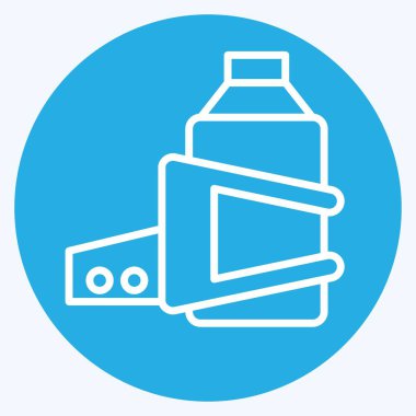 Bisiklet sembolüyle ilgili ikon kafes tutucu. Mavi gözlü. Basit dizayn edilebilir. Basit resimleme