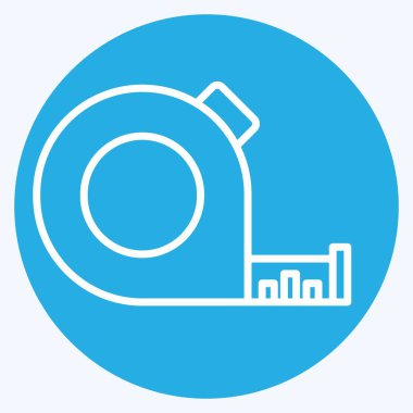 Simge Teybi Ölçümü. Bina materyali sembolüyle ilgili. Mavi gözlü. Basit dizayn edilebilir. Basit resimleme