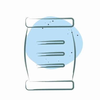 İkon çimento. Bina materyali sembolüyle ilgili. Renkli Leke Biçimi. Basit dizayn edilebilir. Basit resimleme