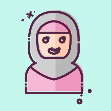 İkon Arap Kadınları. Suudi Arabistan sembolüyle ilgili. MBE tarzı. Basit dizayn edilebilir. Basit resimleme