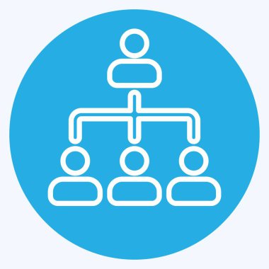 Simge Örgütü. İş Analizi sembolüyle ilgili. Mavi Gözler, basit tasarım düzenleyici. Basit resimleme