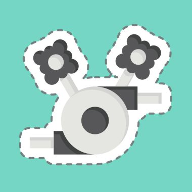 Çıkartma hattı kaynak malzemesi sembolüyle ilgili Ekipman 1 'i kesti. Basit dizayn edilebilir. Basit resimleme