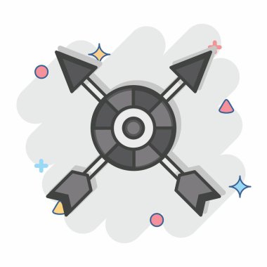 Icon Boho Archer. Yerli halk sembolüyle ilgili. Çizgi roman. Basit dizayn edilebilir. Basit resimleme