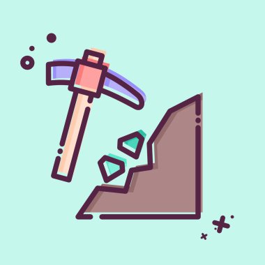 Simge Madenciliği. Madencilik sembolüyle ilgili. MBE tarzı. Basit dizayn edilebilir. Basit resimleme