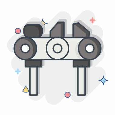 Simge Elmas. Madencilik sembolüyle ilgili. Çizgi roman. Basit dizayn edilebilir. Basit resimleme