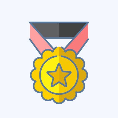 Ödül sembolüyle ilgili Simge Madalyası 2. Karalama stili. Basit dizayn edilebilir. Basit resimleme