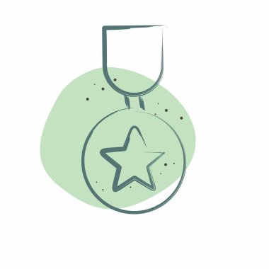 Ödül sembolüyle ilgili Simge 1. Renkli Leke Biçimi. Basit dizayn edilebilir. Basit resimleme