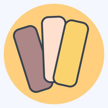 Simge pastırması. Kahvaltı sembolüyle ilgili. renk arkadaşı stili. Basit dizayn edilebilir. Basit resimleme