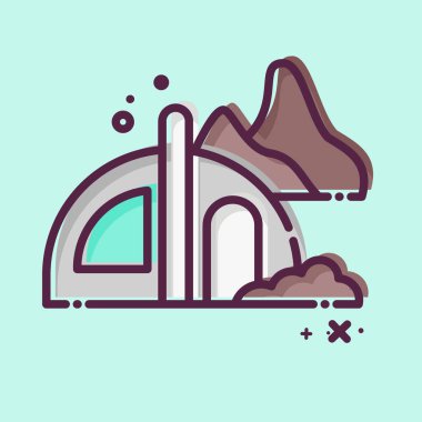 İkon Kampı. Alaska sembolüyle ilgili. MBE tarzı. Basit dizayn edilebilir. Basit resimleme