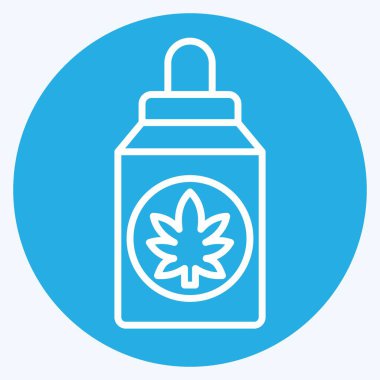 Simge Cannabidiol (CBD). Kenevir sembolüyle ilgili. Mavi gözlü. Basit dizayn edilebilir. Basit resimleme