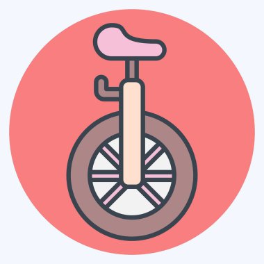 Simge Tek Bisiklet. Lunapark sembolüyle ilgili. renk arkadaşı stili. Basit dizayn edilebilir. Basit resimleme