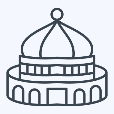 Kudüs ikonu. Başkent sembolüyle ilgili. Sıra tarzı. Basit dizayn edilebilir. Basit resimleme