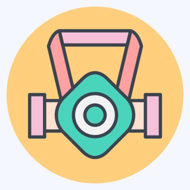 Simge Maskesi. Madencilik sembolüyle ilgili. renk arkadaşı stili. Basit dizayn edilebilir. Basit resimleme