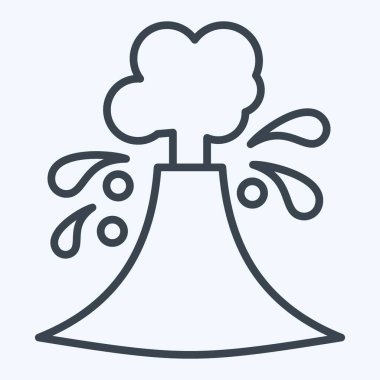 İkon volkanik patlamalar. İklim Değişikliği sembolüyle ilgili. Sıra tarzı. Basit dizayn edilebilir. Basit resimleme