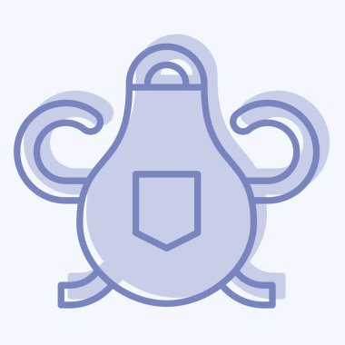 Simge Koruyucu Önlük. Kaynak aletleri sembolüyle ilgili. İki ton stili. Basit dizayn edilebilir. Basit resimleme