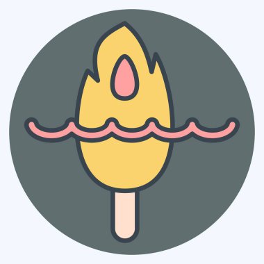 Buz eriten ikon. İklim Değişikliği sembolüyle ilgili. renk arkadaşı stili. Basit dizayn edilebilir. Basit resimleme