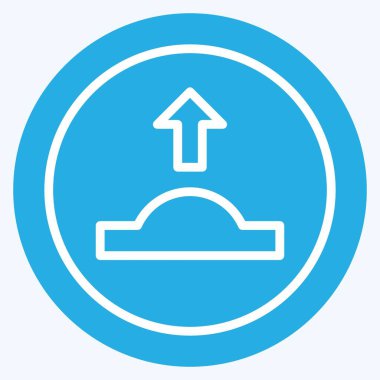 Simge Kamburu. Yol İşareti sembolüyle ilgili. Mavi gözlü. Basit dizayn edilebilir. Basit resimleme