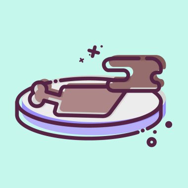 Icon Ragu Sach inliyor. Kamboçya sembolüyle ilgili. MBE tarzı. Basit dizayn edilebilir. Basit resimleme