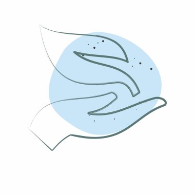 İkon Ekolojisi. İklim Değişikliği sembolüyle ilgili. Renkli Leke Biçimi. Basit dizayn edilebilir. Basit resimleme