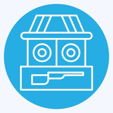 Simge Çekimi. Lunapark sembolüyle ilgili. Mavi gözlü. Basit dizayn edilebilir. Basit resimleme