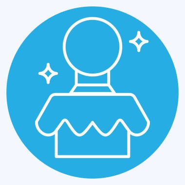 Simge Sihirli Top. Lunapark sembolüyle ilgili. Mavi gözlü. Basit dizayn edilebilir. Basit resimleme