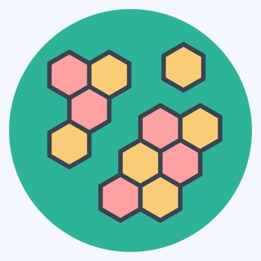 Simge moleküler. Biyokimya sembolüyle ilgili. renk arkadaşı stili. Basit dizayn edilebilir. Basit resimleme