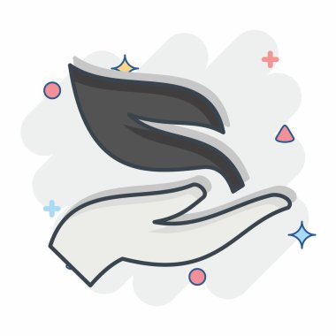 İkon Ekolojisi. İklim Değişikliği sembolüyle ilgili. Çizgi roman. Basit dizayn edilebilir. Basit resimleme