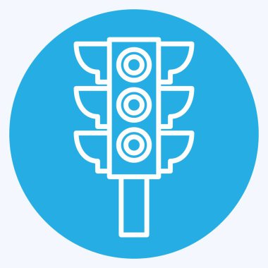 Simge Yolu Trafiği. Otomotiv sembolü. Mavi gözlü. Basit dizayn edilebilir. Basit resimleme