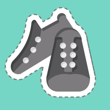 Bisiklet sembolüyle ilgili çıkartma çizgisi kesilmiş ayakkabılar. Basit dizayn edilebilir. Basit resimleme