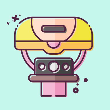 Bisiklet sembolüyle ilgili simge ışığı. MBE tarzı. Basit dizayn edilebilir. Basit resimleme