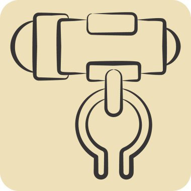 Bisiklet sembolüyle ilgili simge feneri. El çizimi tarzı. Basit dizayn edilebilir. Basit resimleme