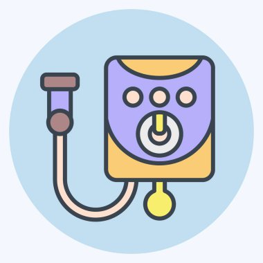 Icon Su Kaloriferi. Banyo sembolüyle ilgili. renk arkadaşı stili. Basit dizayn edilebilir. Basit resimleme